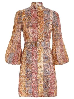 ZIMMERMANN robe ceinturée à motif cachemire - Rose