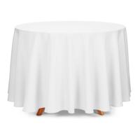 Tafelkleed/tafellaken rond - wit - 230 cm - polyester - Bruiloft tafelkleden
