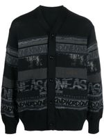 sacai x Eric Haze cardigan à motif en jacquard - Noir - thumbnail