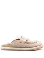 Moncler mules Bell en daim - Tons neutres