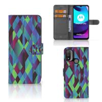 Motorola Moto E20 | E30 | E40 | Book Case | Abstract Green Blue