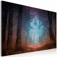 Schilderij - Rand van het Bos, 1deel , bruin blauw , premium print op canvas - thumbnail