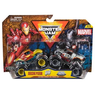 2-pack voertuigen - Die Cast 1:64 - Leeftijd 3+ - Marvel - Monster Jam