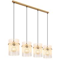 Globo Gouden hanglampGorley met glas 4-lichts - 15698-4HM