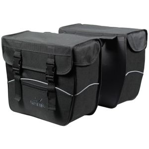 Greenlands tas dubbel zwart-zwart. afmeting 35x31x16 (x2) cm. afgeschuinde kanten, 34l