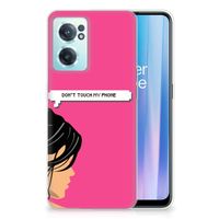 OnePlus Nord CE 2 5G Silicone-hoesje Woman Don't Touch My Phone - thumbnail