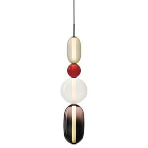 Bomma Pebbles Large Hanglamp - Configuratie 7 - Wit, rood - zwart