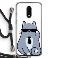 Cool cat: OnePlus 7 Transparant Hoesje met koord