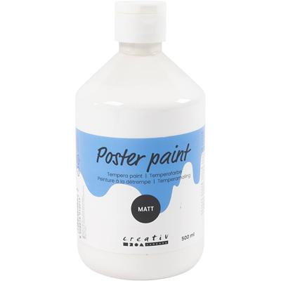 Creativ Company Tempera verf mat, wit, 500 ml/ 1 fles