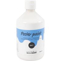 Creativ Company Tempera verf mat, wit, 500 ml/ 1 fles