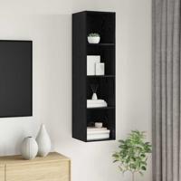 Tv-meubelset Zwart Eiken 37 x 37 x 142,5 cm Bewerkt hout