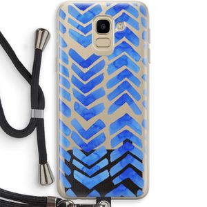 Blauwe pijlen: Samsung Galaxy J6 (2018) Transparant Hoesje met koord