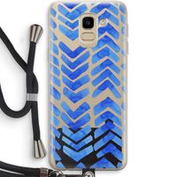 Blauwe pijlen: Samsung Galaxy J6 (2018) Transparant Hoesje met koord