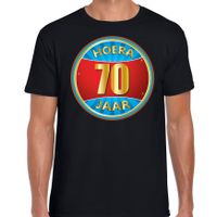 70e verjaardag cadeau t-shirt hoera 70 jaar zwart voor heren - thumbnail