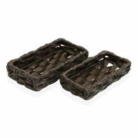 Mandenset Versa Donkerbruin Polyethyleen 2 Onderdelen (11 x 4 x 20 cm) (2 pcs)