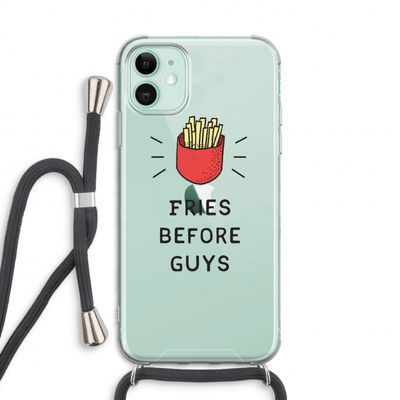 Fries before guys: iPhone 11 Transparant Hoesje met koord