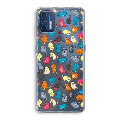 Kleurrijke katten: Motorola Moto G9 Plus Transparant Hoesje