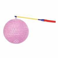 Luxe roze lampion 35 cm met lampionstokje   - - thumbnail