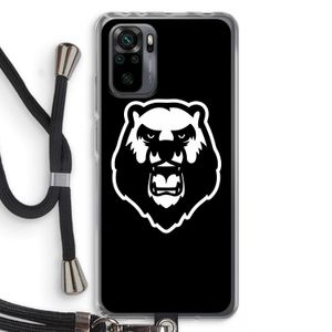 Angry Bear (black): Xiaomi Redmi Note 10 Pro Transparant Hoesje met koord