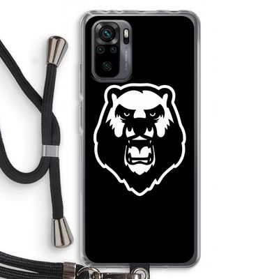 Angry Bear (black): Xiaomi Redmi Note 10 Pro Transparant Hoesje met koord