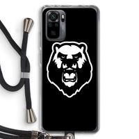 Angry Bear (black): Xiaomi Redmi Note 10 Pro Transparant Hoesje met koord