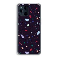 Dark Rounded Terrazzo: Oppo Find X3 Transparant Hoesje