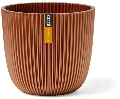 Capi nature groove bol bloempot 17x15 cm metallic koper