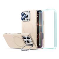 iPhone 16 Pro Cloud Soft Case with Stash Stand Protection Bundle - Light Tan iPhone 16 Pro Cloud Soft Case with Stash Stand Protection Bundle - Light Tan