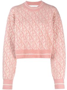 Palm Angels monogram-jacquard cropped jumper - Tons neutres