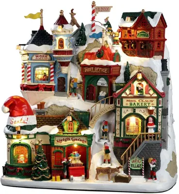 Lemax santa&apos;s village verlichte facade Santa&apos;s Wonderland 2023