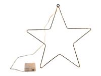 Ster zwart 40 cm 42goudLED 3xAA timer HIT - Hit