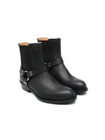 Gallucci Kids bottines en cuir à détail de bride - Noir