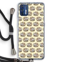 Slapende poes: Motorola Moto G9 Plus Transparant Hoesje met koord