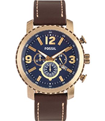 Horlogeband Fossil BQ2102 Leder Bruin 24mm