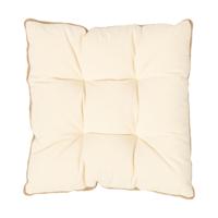 Zitkussen met juten zijkant - beige/bruin - 40x40x3 cm
