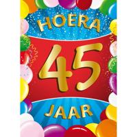 45 jaar verjaardag versiering poster - 59 x 84 cm - leeftijd feestartikelen