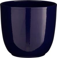 Tusca pot rond donkerblauw glanzend h16xd17 cm Mica Decorations - Mica decorations