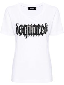 DSQUARED2 t-shirt en coton à logo pailleté - Blanc