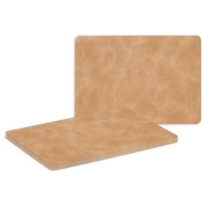 Placemats - 4x - lederlook - lichtbruin - 42 x 30 cm - tafel dekken - onderleggers