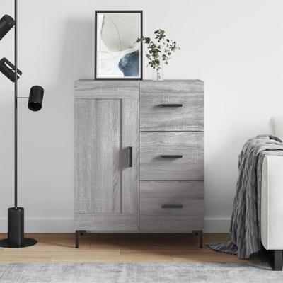 Dressoir 69,5x34x90 cm bewerkt hout grijs sonoma eikenkleurig