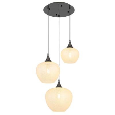 Globo Antraciet hanglampMaxy met wit glas 3-lichts Ø 49cm - 15548-3HK