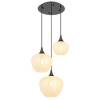 Globo Antraciet hanglampMaxy met wit glas 3-lichts Ø 49cm - 15548-3HK