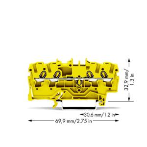 WAGO 2002-1406 Doorgangsklem 5.20 mm Spanveer Geel 100 stuk(s)