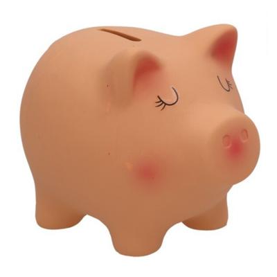 Spaarvarken - roze - keramiek - 15 x 11 x 12 cm - spaarpot varken - spaarpot