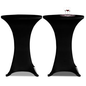 VidaXL Statafelhoes stretch ø70cm zwart (2 stuks)