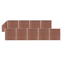 Schuttingset 9 vierkant en 1 schuin 1657x186 cm HKC bruin