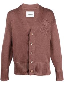 Jil Sander cardigan en coton à logo brodé - Rose