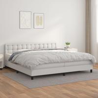 Boxspring met matras kunstleer wit 200x200 cm