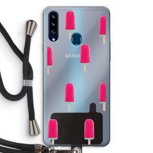 Waterijsje: Samsung Galaxy A20s Transparant Hoesje met koord
