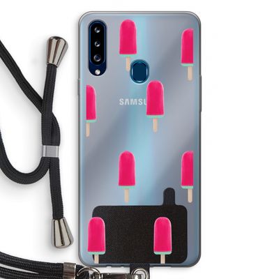 Waterijsje: Samsung Galaxy A20s Transparant Hoesje met koord